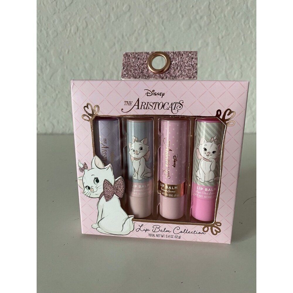 Set Of 4 Disney THE ARISTOCATS MARIE Lip Balm Scented Flavored Lip Balms NEW